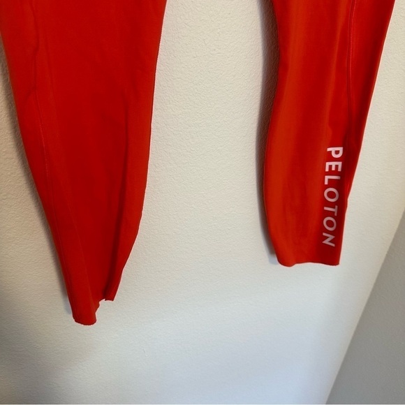 Athleta Peloton Velocity Ankle Leggings Orange Size Large Women’s Side Pockets - Picture 4 of 9